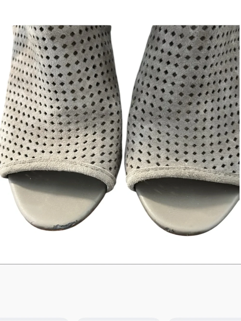 Sam Edelman Ellery Leather Perforated Peep Toe Booties Taupe Size 6M
